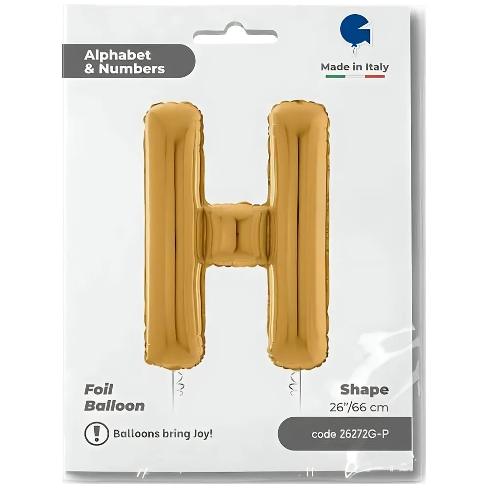 Balon Folie LITERA H Auriu 66 cm Grabo