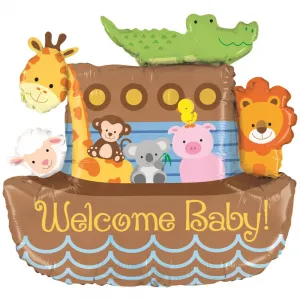 Balon Folie Figurina Welcome Baby Arca lui Noe 79cm Grabo