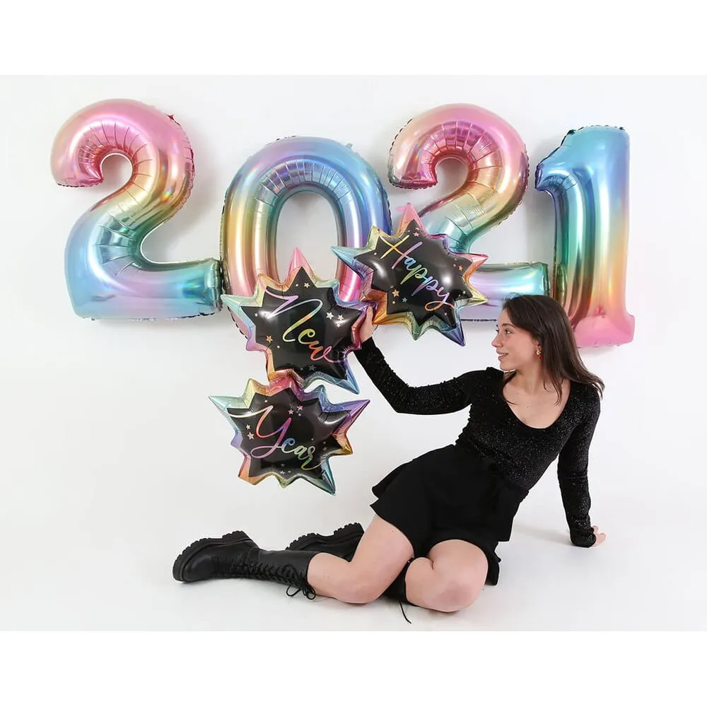 Balon Folie Figurina Happy New Year Opal 104cm Grabo