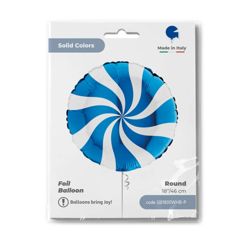 Balon Folie Rotund Acadea Alb-Albastra 46cm Grabo