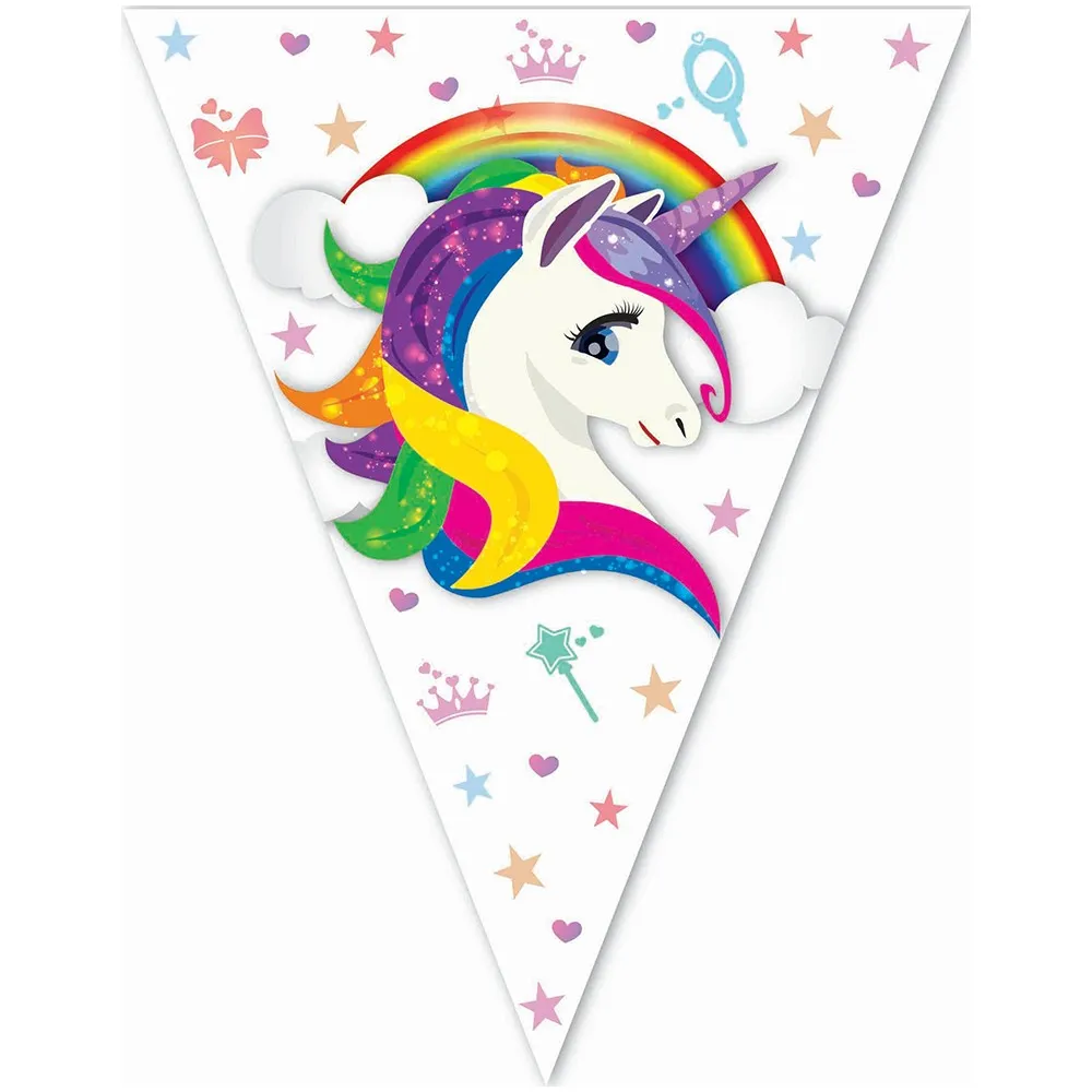Banner Stegulete Petrecere Rainbow Unicorn 320 cm UN6203