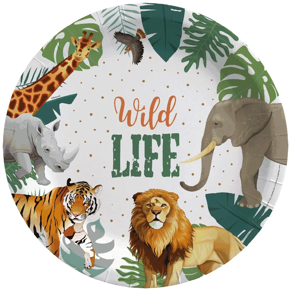 Set 8 Farfurii Petrecere cu print Wild Life 23cm
