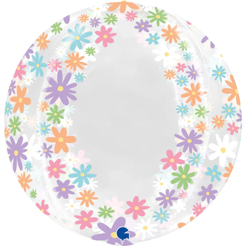 Balon Folie Sfera 4D Floricele Multicolore 48cm
