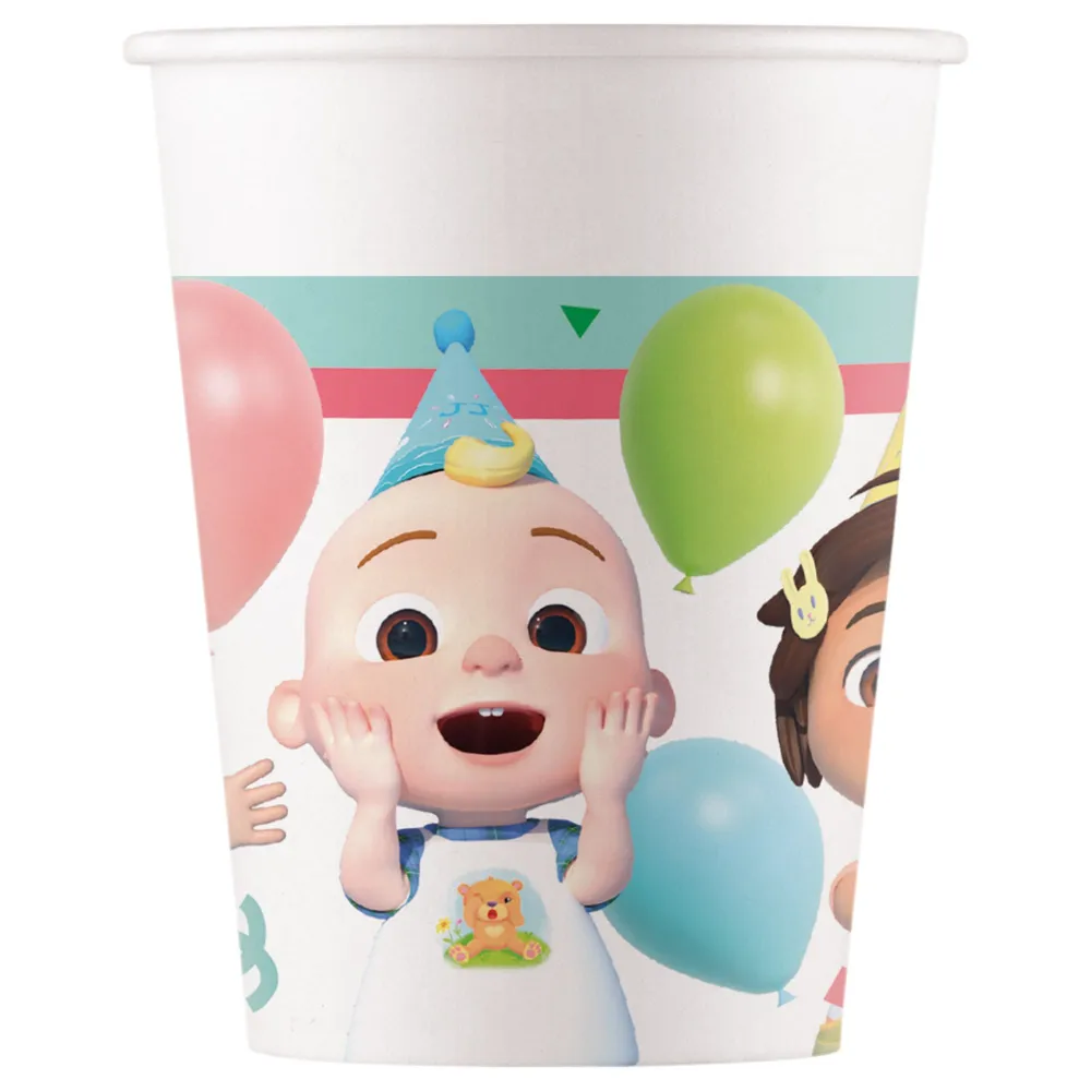 Set 8 Pahare Petrecere Carton 250ml Cocomelon