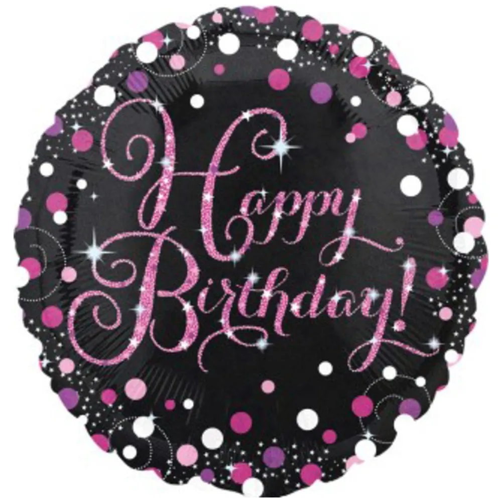 Balon Folie Happy Birthday Pink 43cm AMS 33782