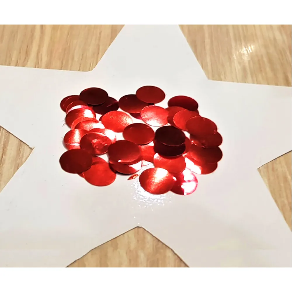 Confetti Metalic ROSU 1.5cm Rotund 100g
