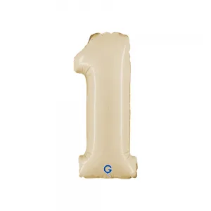 Balon Folie Cifra 1 Satin Cream 36cm