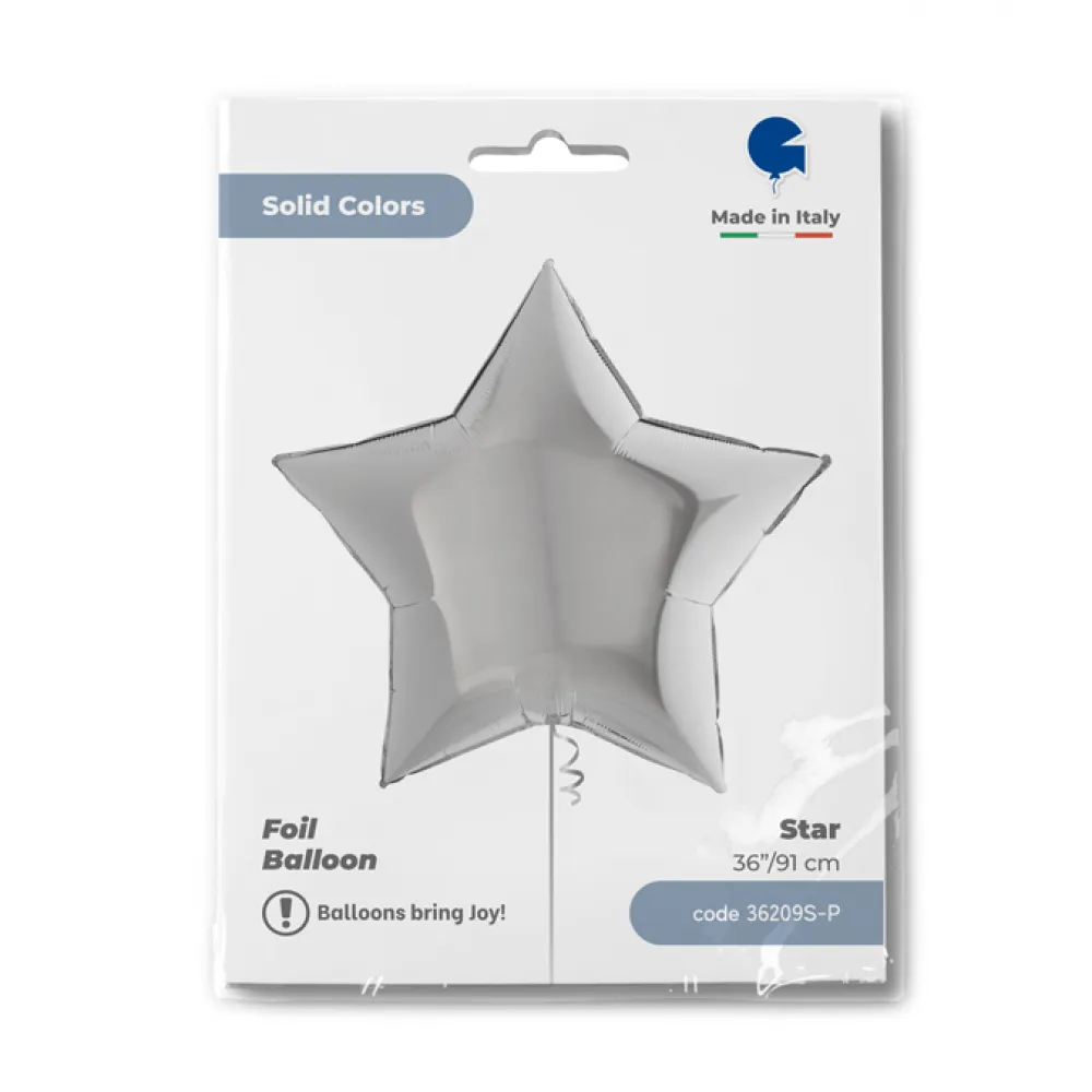 Balon Folie Stea Jumbo Argintiu 91 cm Grabo