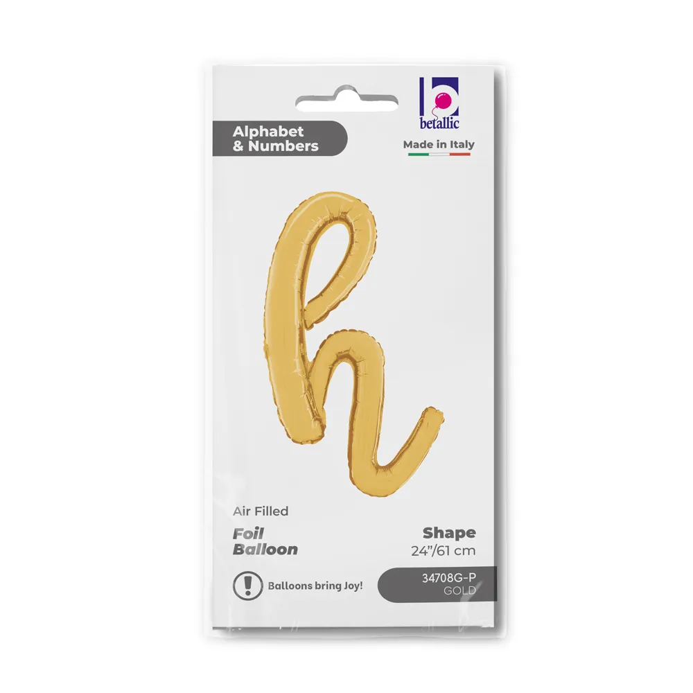 Balon Folie LITERA (AER) SCRIPT H Auriu 61cm Grabo