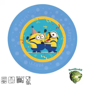 Set 4 Farfurii Reutilizabile Petrecere 21cm Minioni Rise of Gru