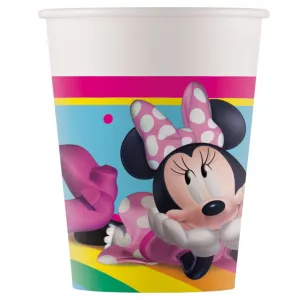 Set 8 Pahare Petrecere Carton 200ml Minnie Rainbow Makes Me Smile