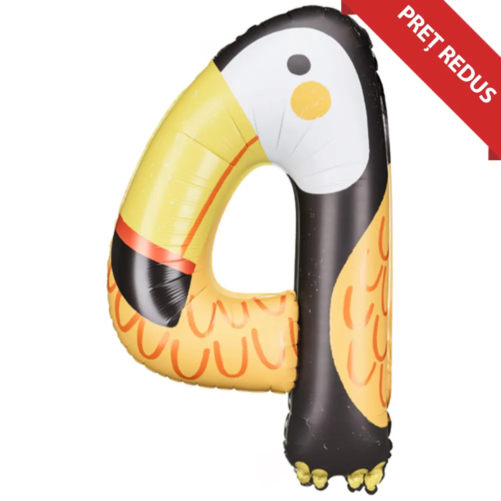 Balon Folie Cifra 4 Tucan 68x91cm