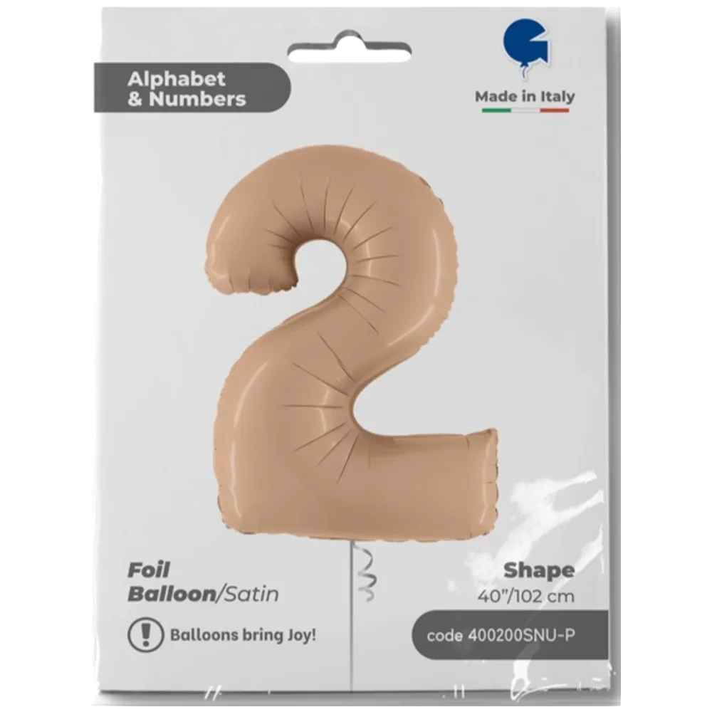 Balon Folie Jumbo CIFRA 2 Nude 102 cm Grabo
