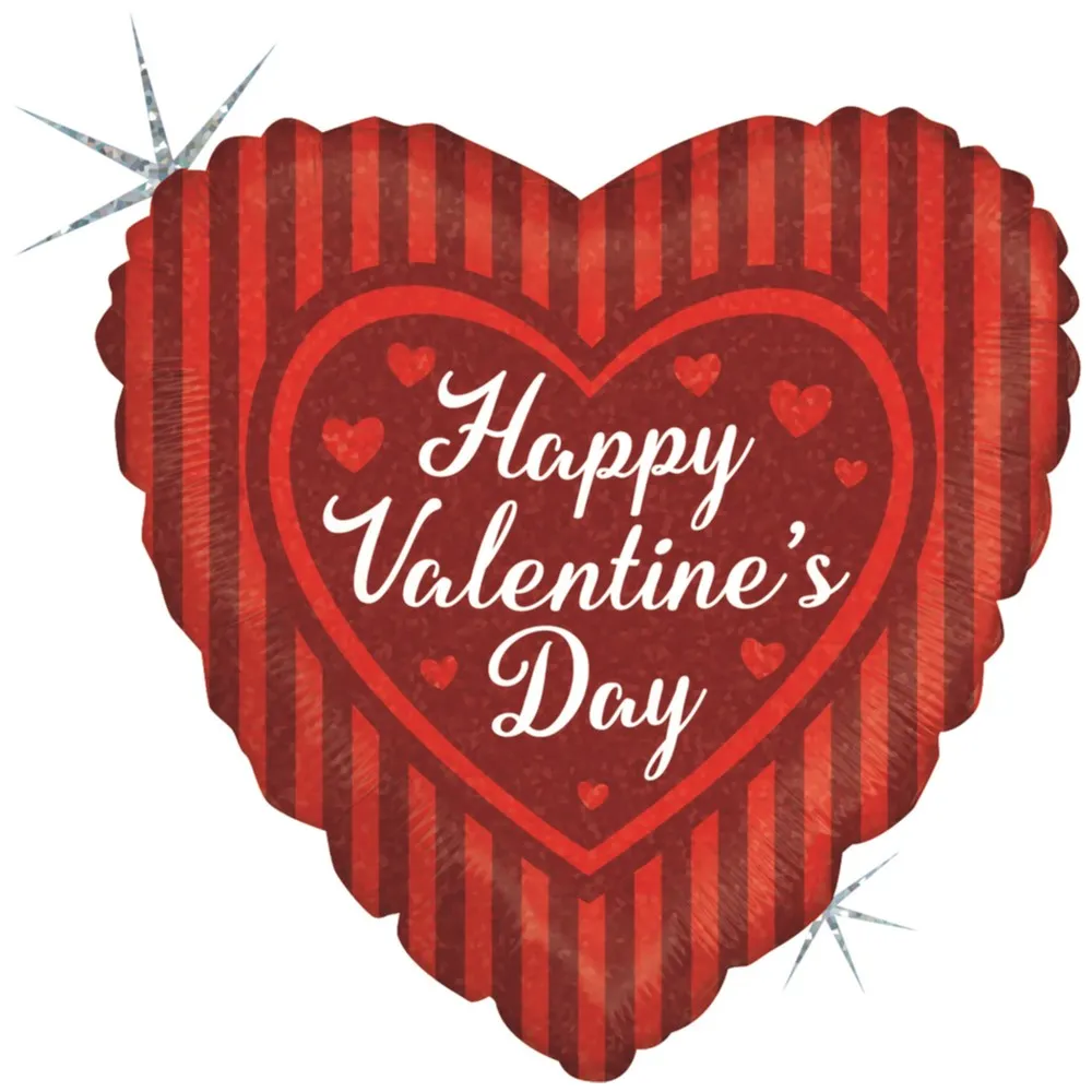 Balon Folie Inima Rosie Happy Valentine's 46 cm Grabo