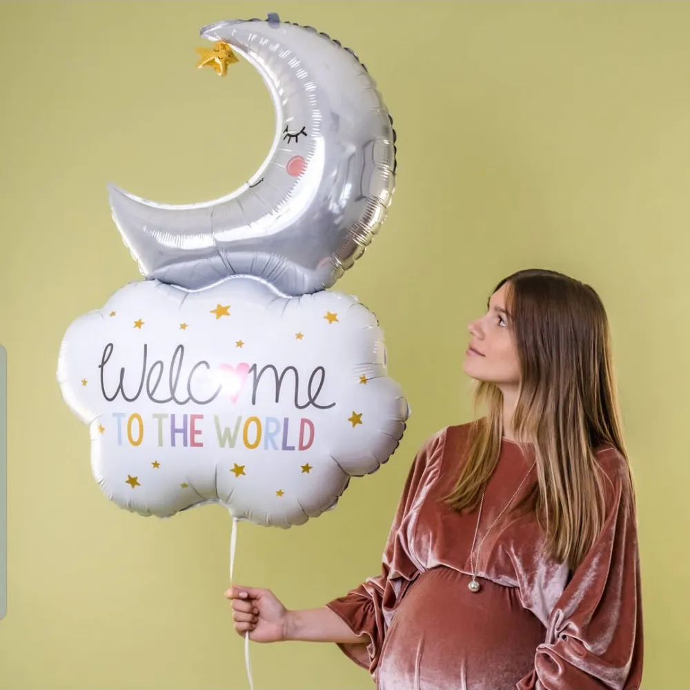 Balon Folie Figurina Welcome Baby Moon 107 cm Grabo