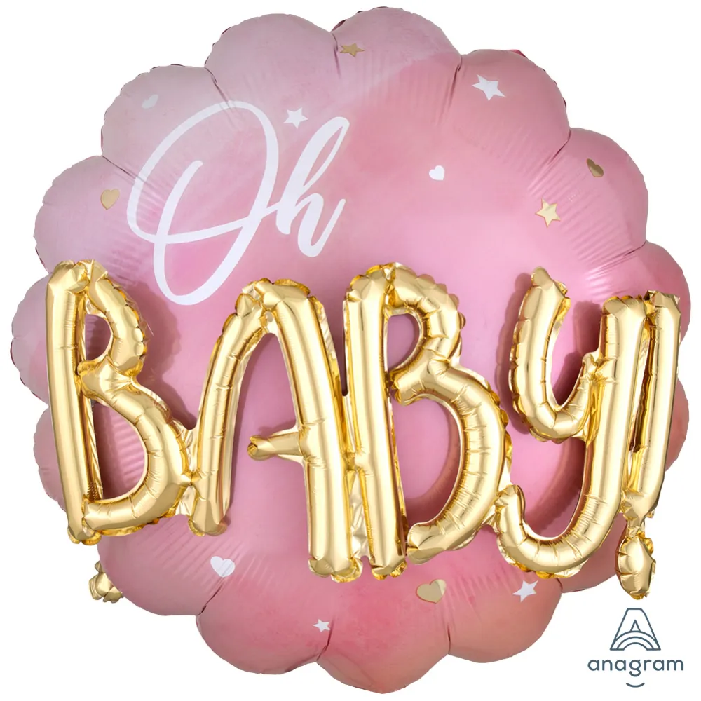 Multi-Balon Folie Pink Baby Girl 71x71cm ANAGRAM 3972901