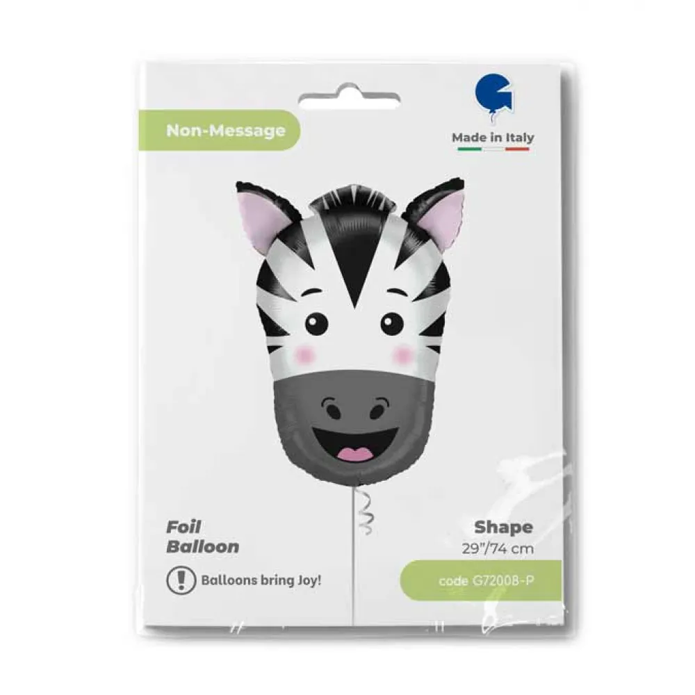 Balon Folie Figurina Cap Zebra 74 cm Grabo