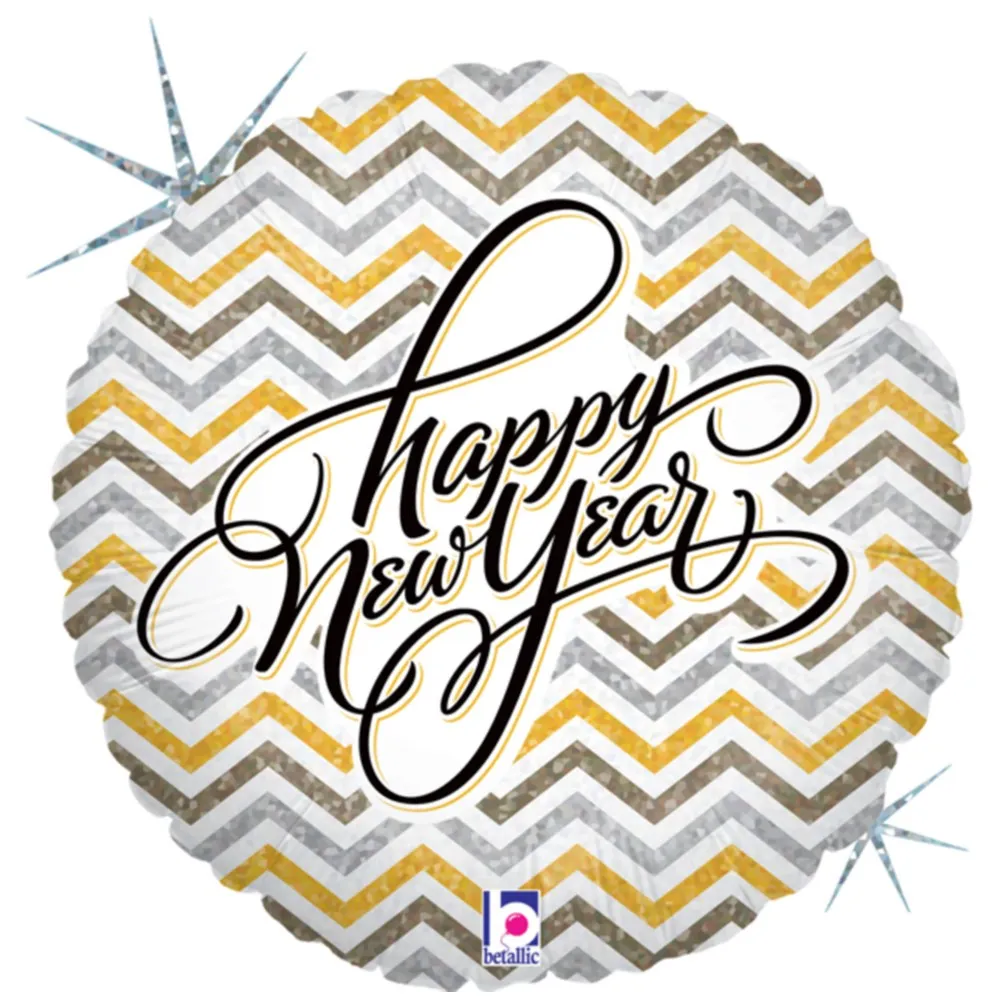 Balon Folie Rotund Happy New Year 46 cm Grabo