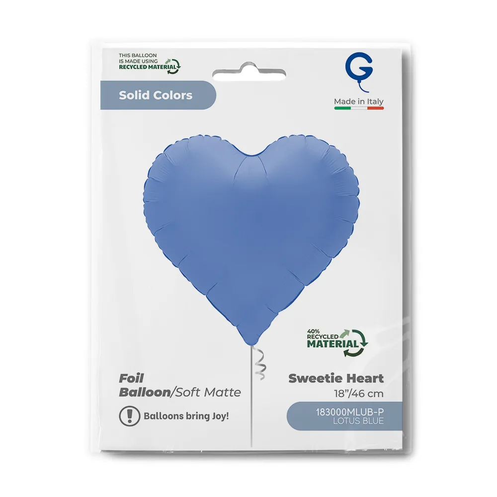 Balon Folie Inima Sweetie Mat Lotus Blue 46cm