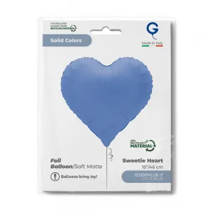 Balon Folie Inima Sweetie Mat Lotus Blue 46cm