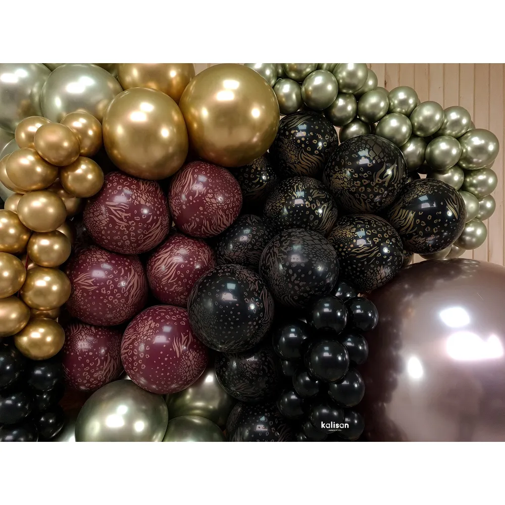 Balon latex jumbo 60cm Safari Mutant - Black Print - Gold