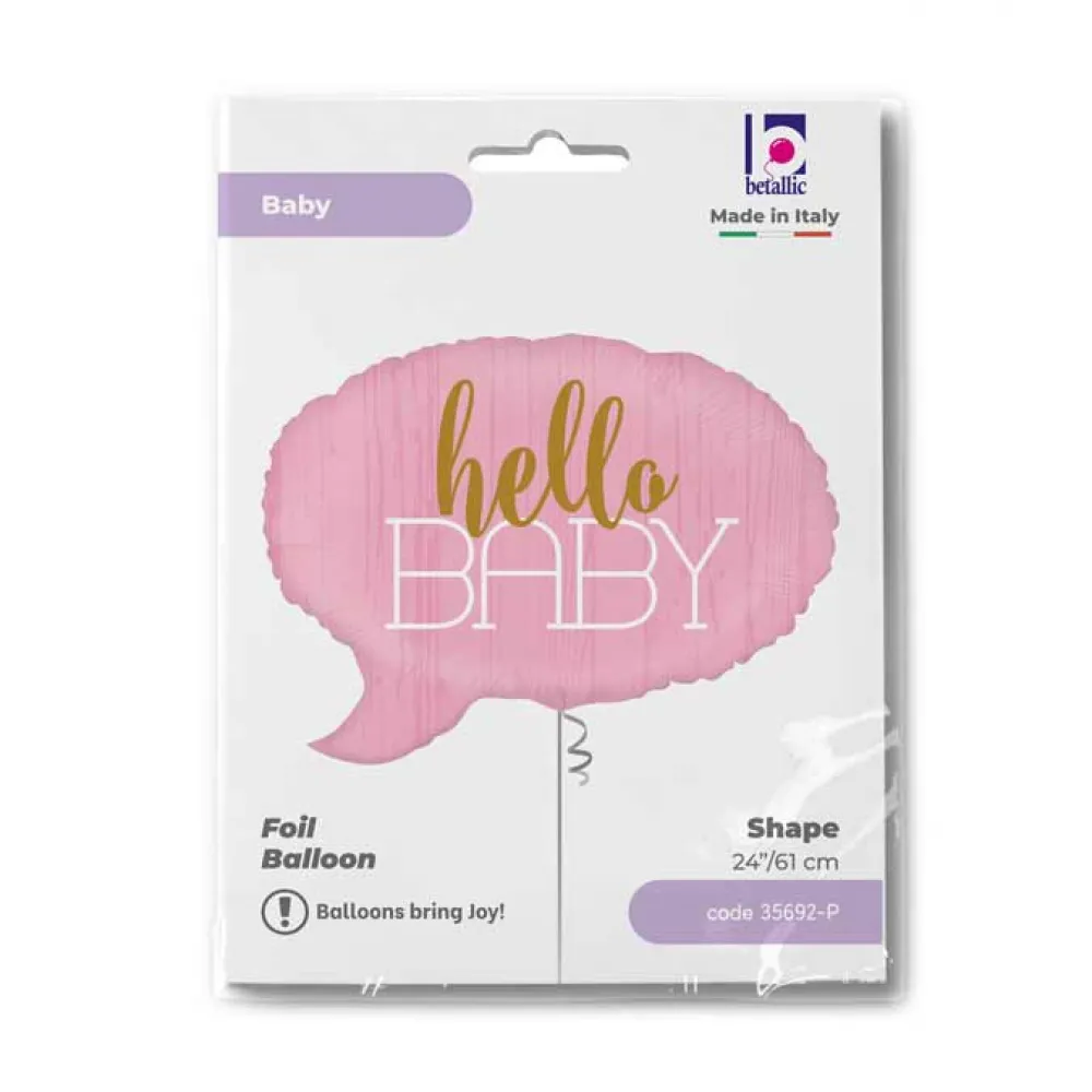 Balon Folie Figurina Hello Baby Roz 61 cm Grabo