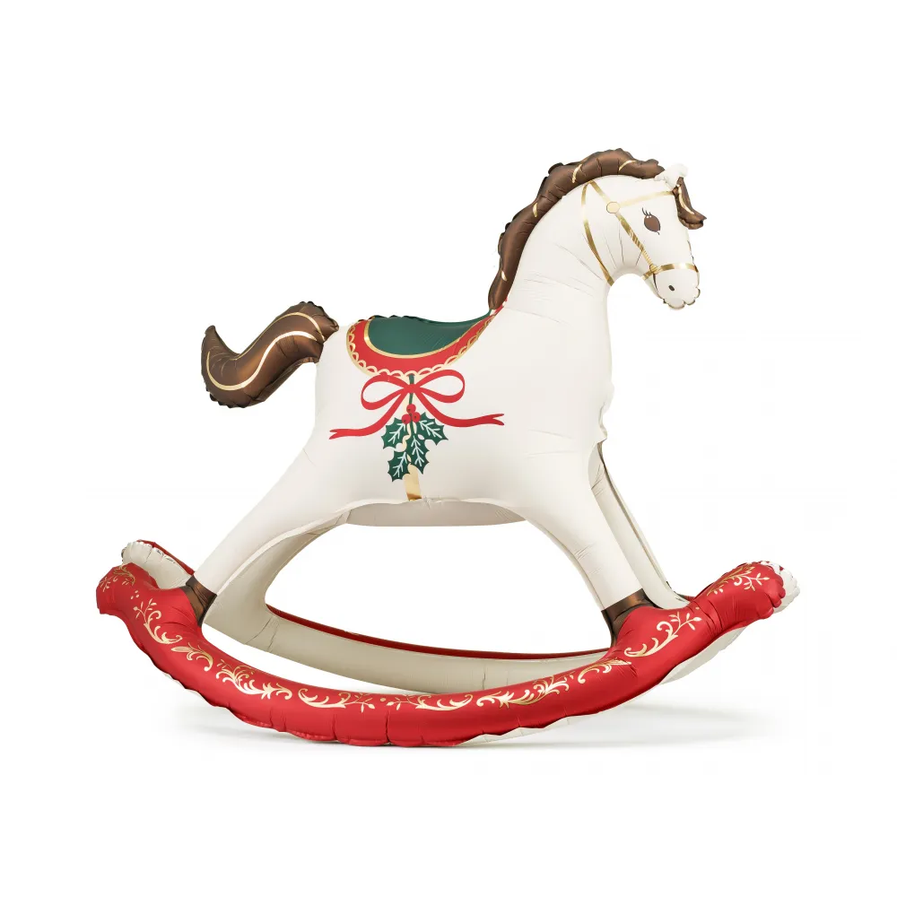 Balon Folie Figurina Rocking Horse Craciun 118x104cm
