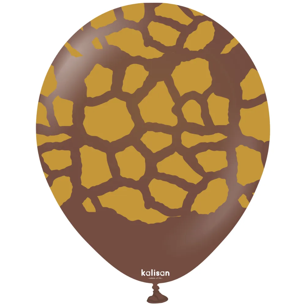 Baloane latex 30cm Safari Giraffe - Chocolate BrownPrint Colour - Gold