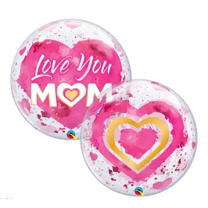 Deco Bubble I Love You Mom Inimioara Roz 22 inch - 55cm 82542 Qualatex