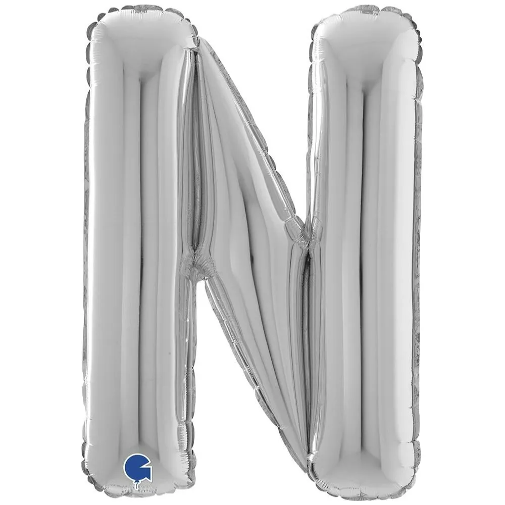 Balon Folie LITERA N Argintiu 66 cm Grabo