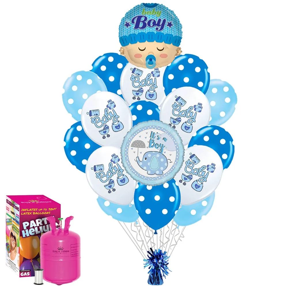 Set 19 baloane cu heliu Baby Boy nou nascut baietel Balloons Shop 202201