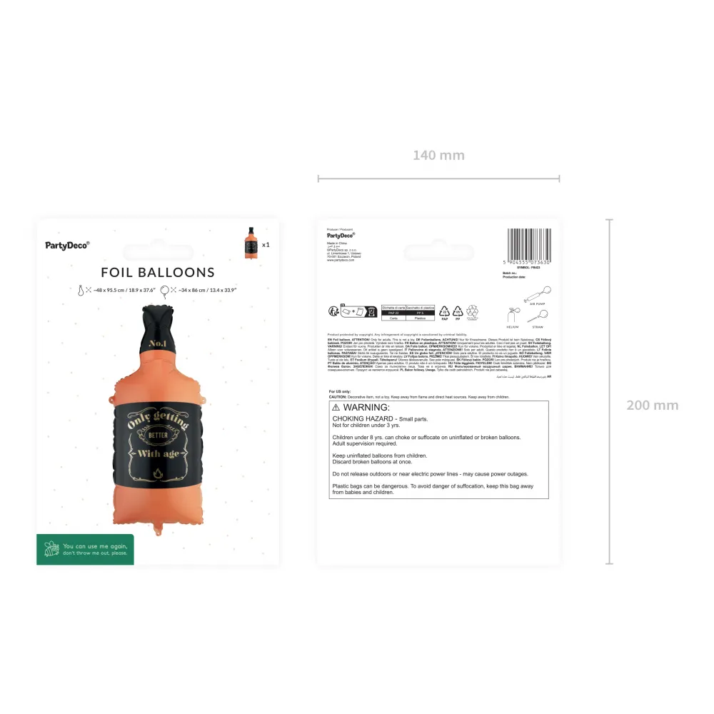Balon Folie Figurina Sticla Whisky 34x86cm