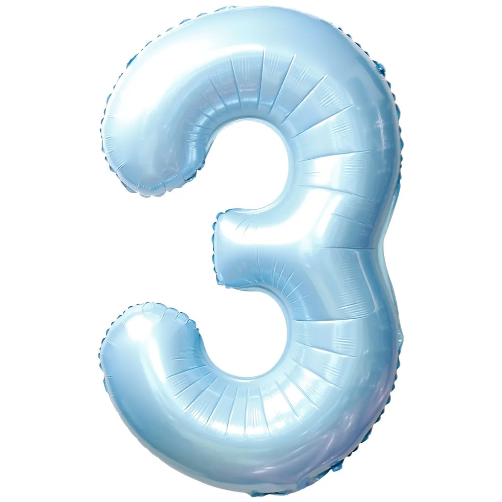 Balon Folie Cifra 3 Baby Blue 87cm