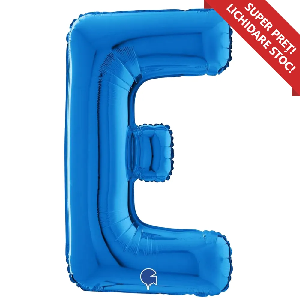 Balon Folie LITERA E Albastru 66 cm Grabo