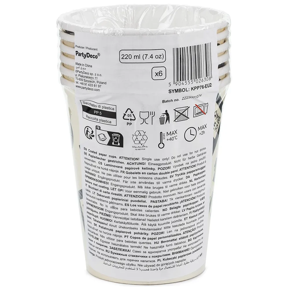 Set 6 Pahare Petrecere Jocuri Video 220ml
