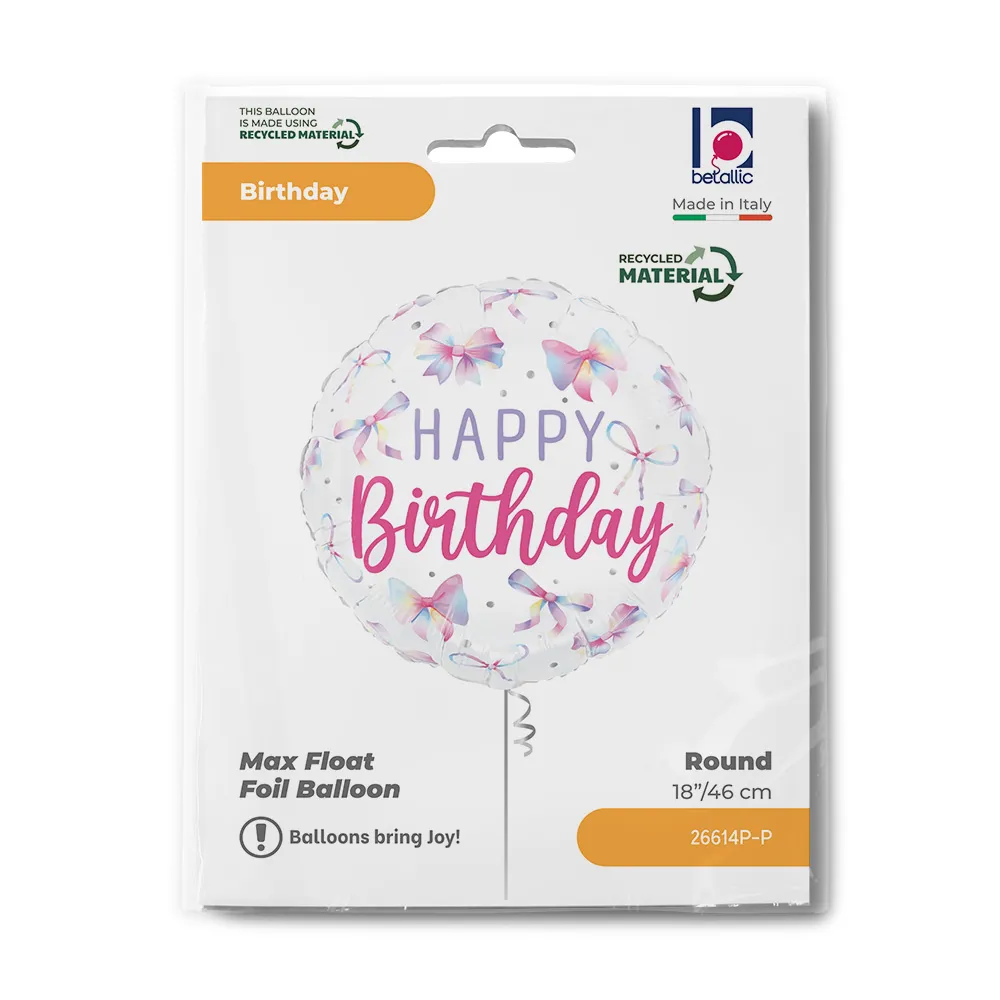 Balon Folie Rotund Happy Birthday Fundite Multicolor 46cm