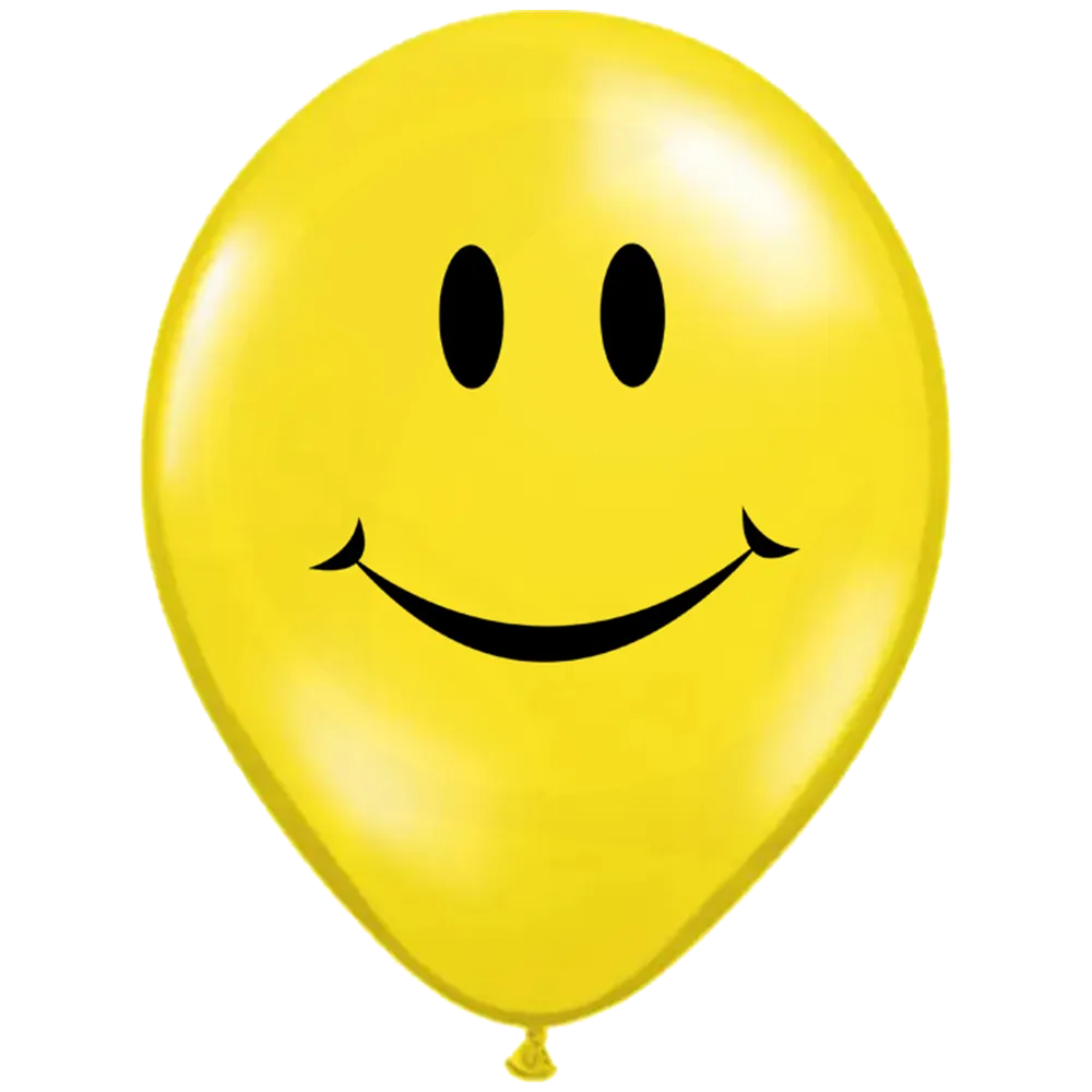 Set 12 Baloane Latex 30cm Galbene Print Emoticons