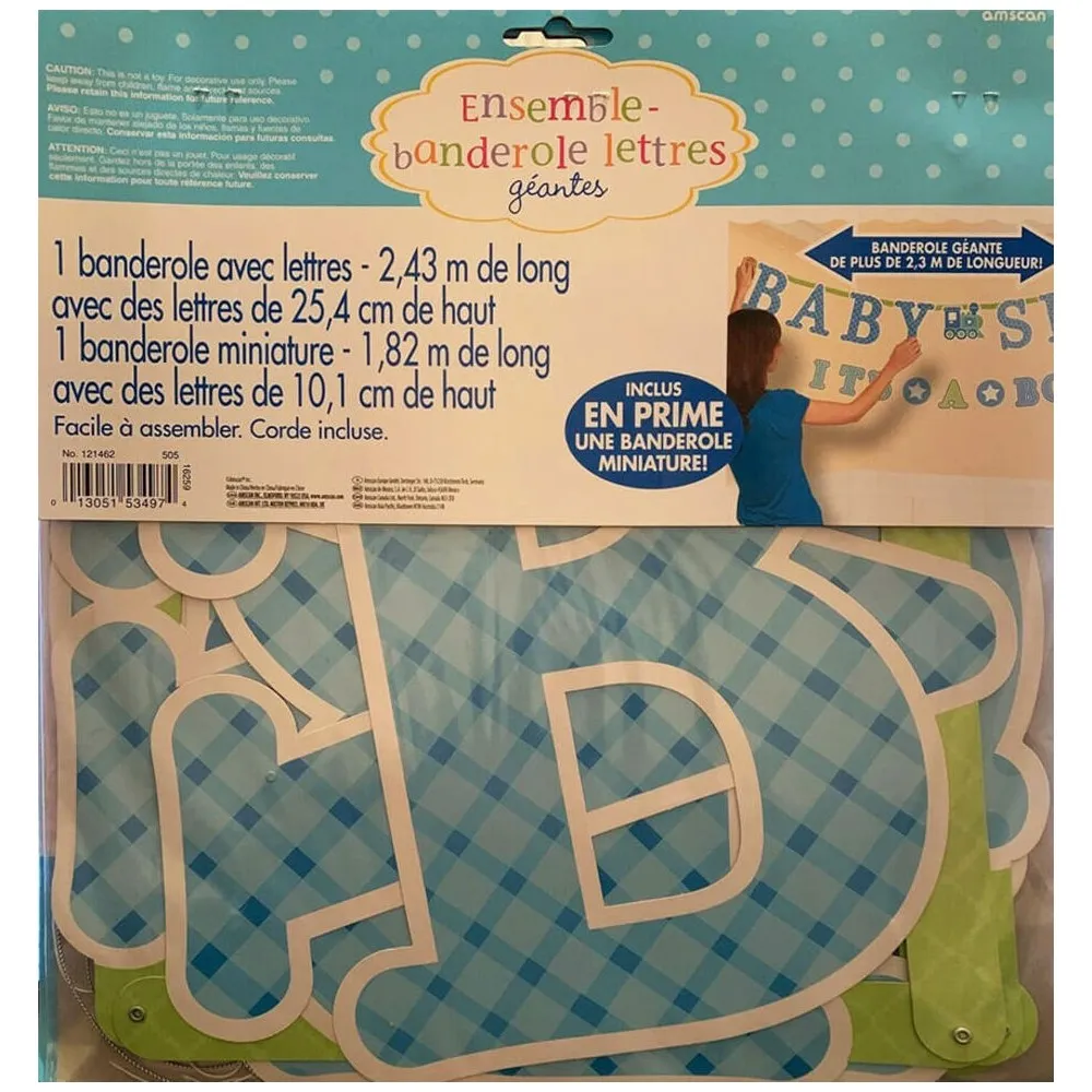 Set 2 bannere Carton (Hartie) - Baby Boy 256 x 25.4 cm / 182 x 10.1 cm AMS 121462