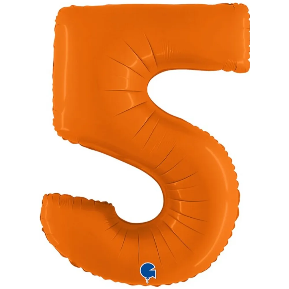 Balon Folie CIFRA 5 Portocaliu 102 cm Grabo