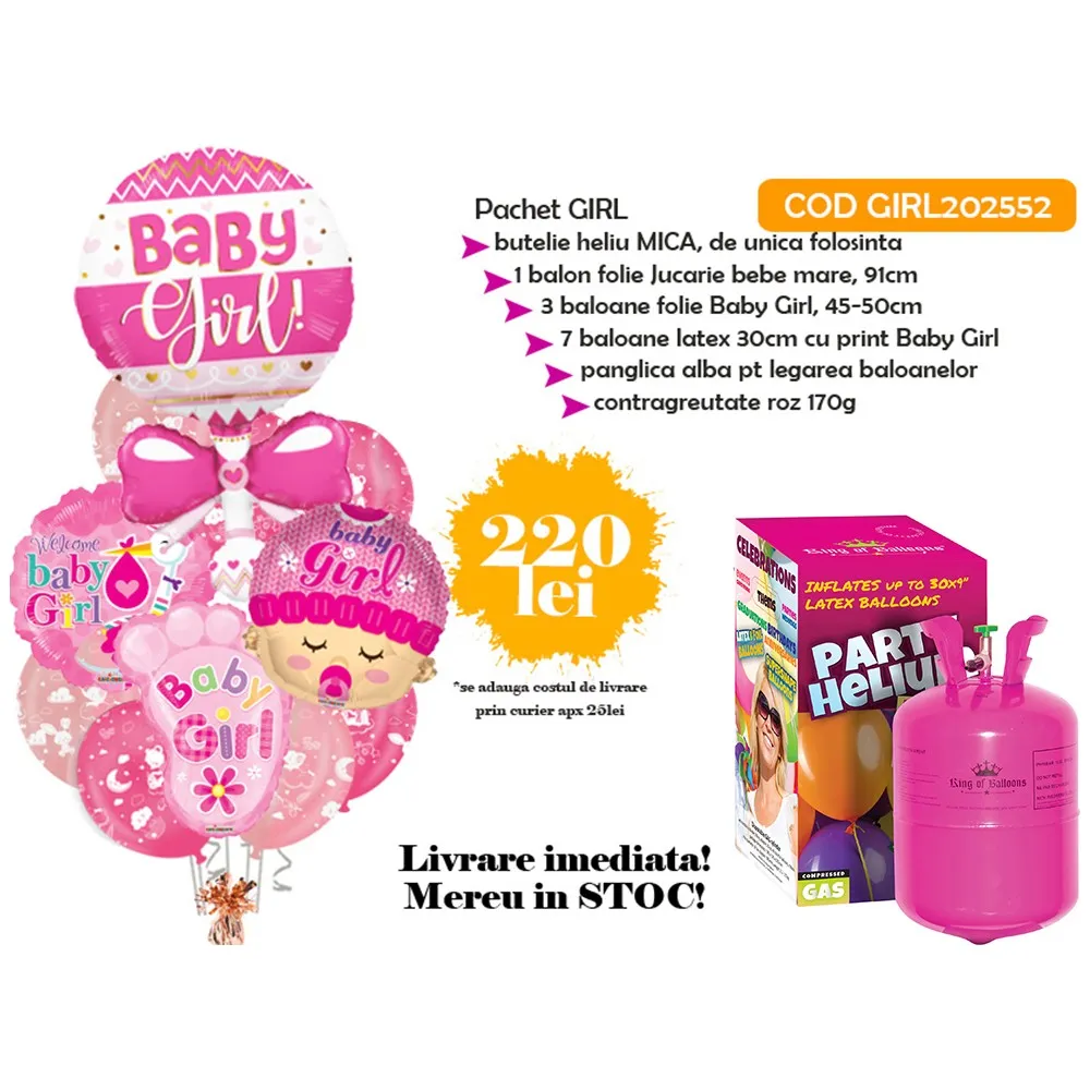 Pachet Baloane Fetita + Butelie mica GIRL202552