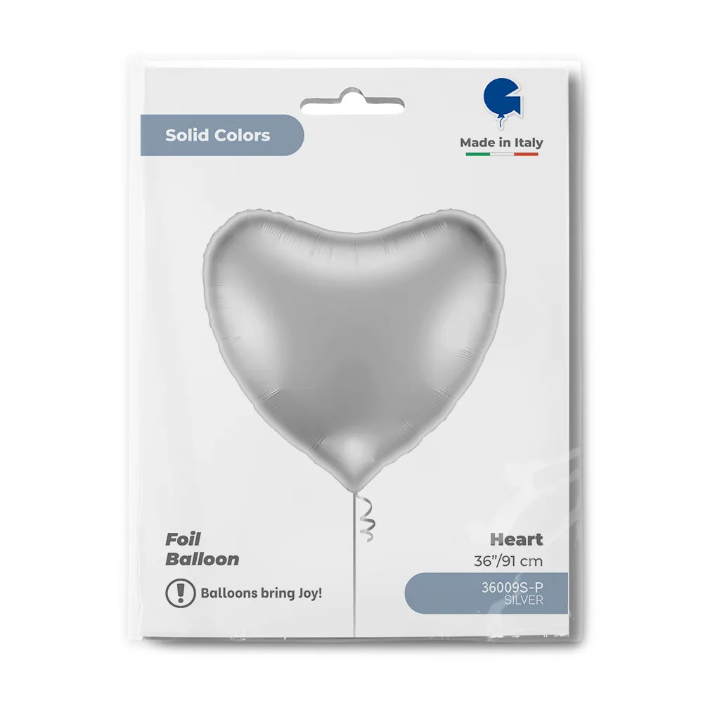 Balon Folie Jumbo Inima Argintie 91cm
