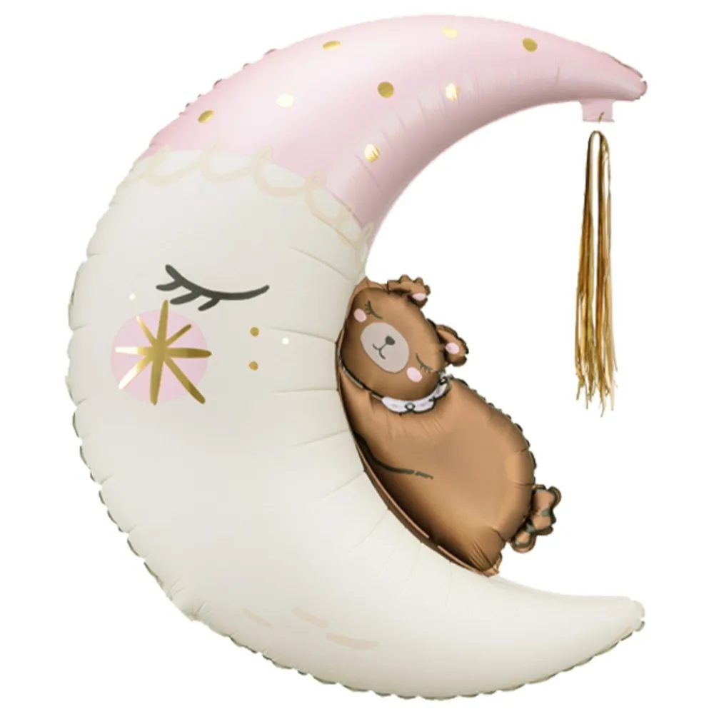 Balon Folie Semiluna cu ursulet somnoros 80x98cm Party Deco