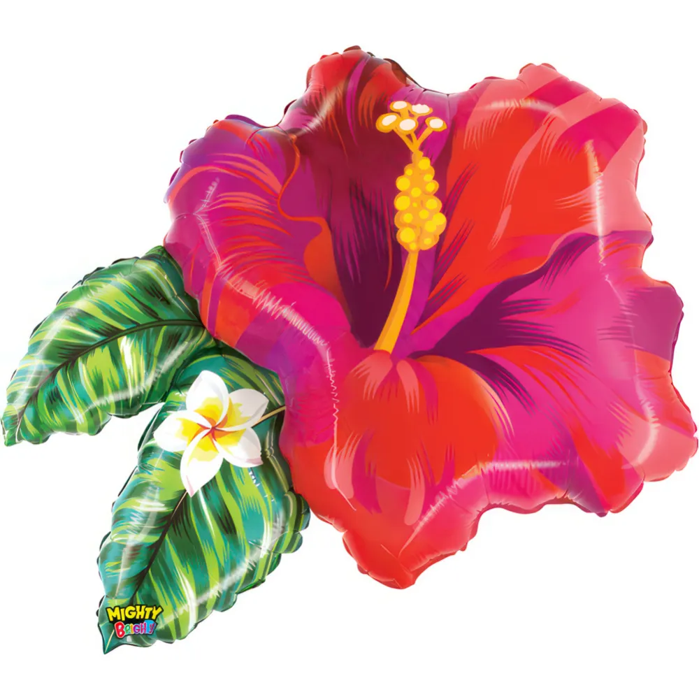 Balon Folie Figurina Hibiscus Tropical Rosu 76cm