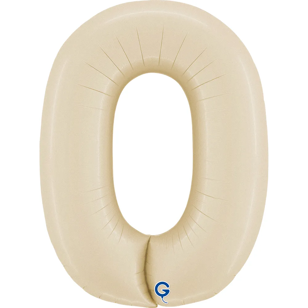 Balon Folie Cifra 0 Satin Cream 66cm
