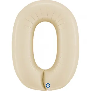 Balon Folie Cifra 0 Satin Cream 66cm