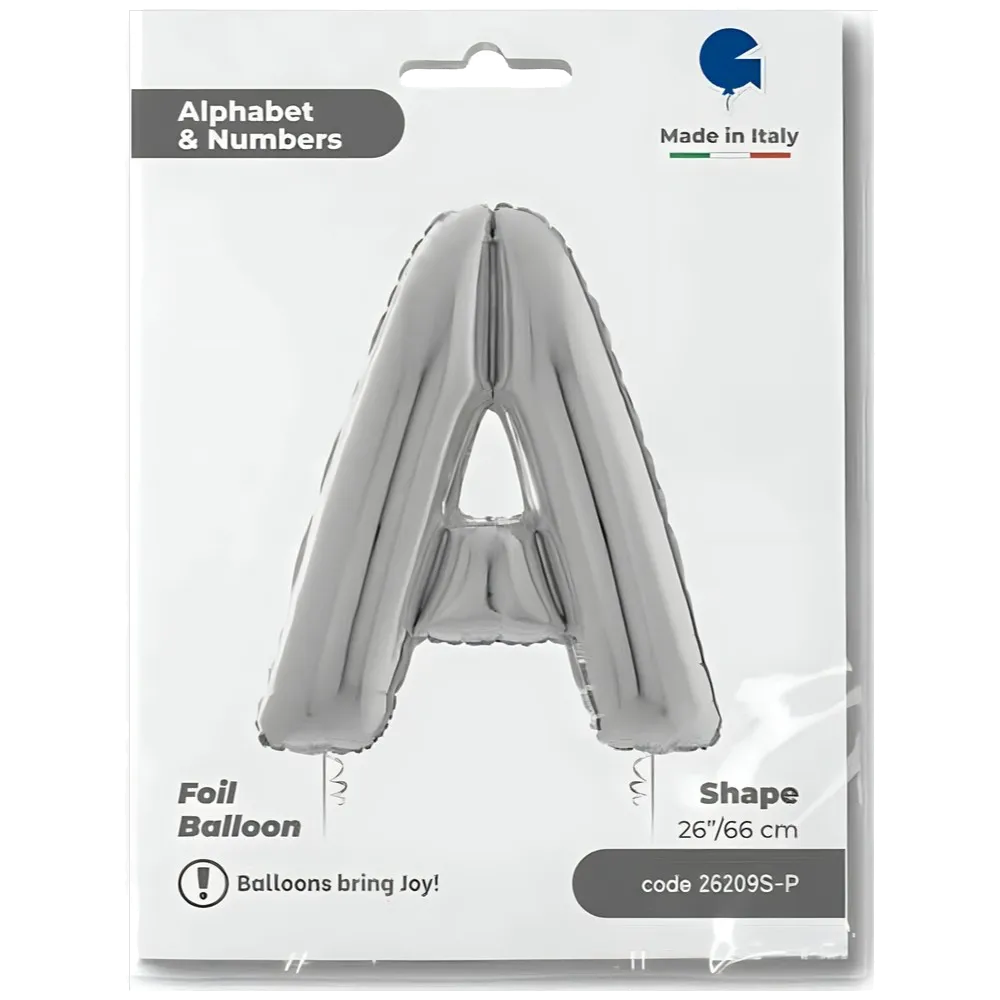 Balon Folie LITERA A Argintiu 66 cm Grabo