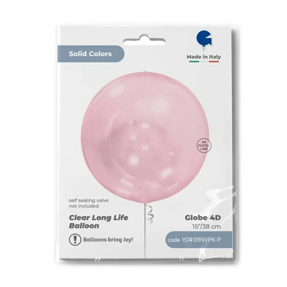 Balon Folie Sfera 4D Roz Transparent 38 cm Grabo
