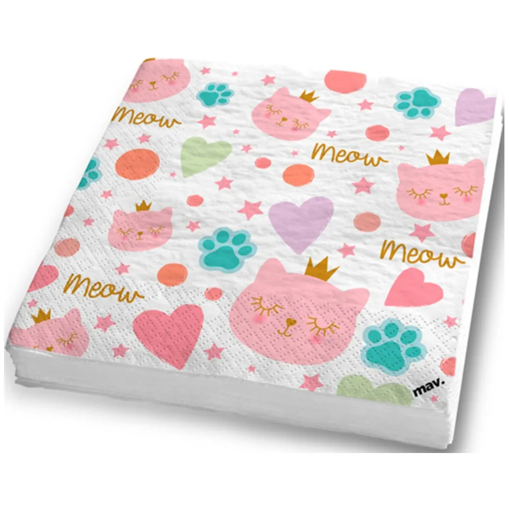 Set 20 Servetele Pisicute 33x33cm Grabo