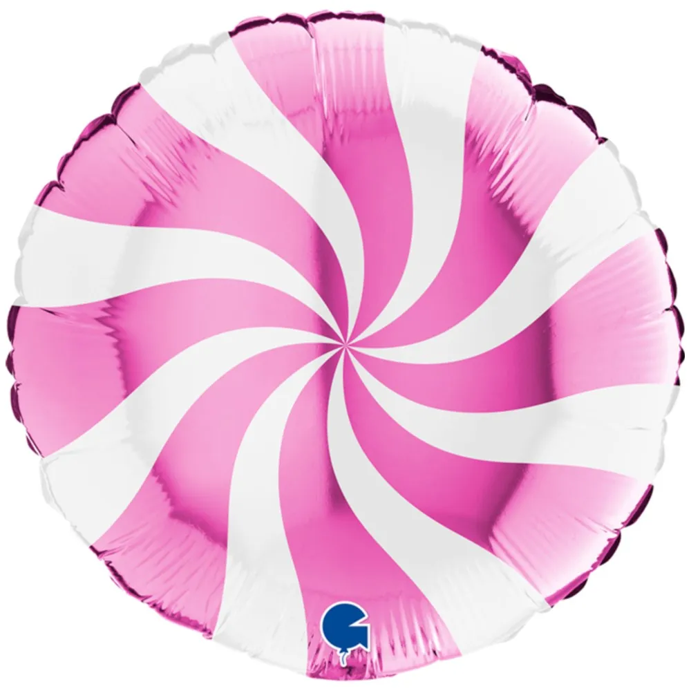 Balon Folie Rotund Acadea Alb-Fucsia 46cm Grabo