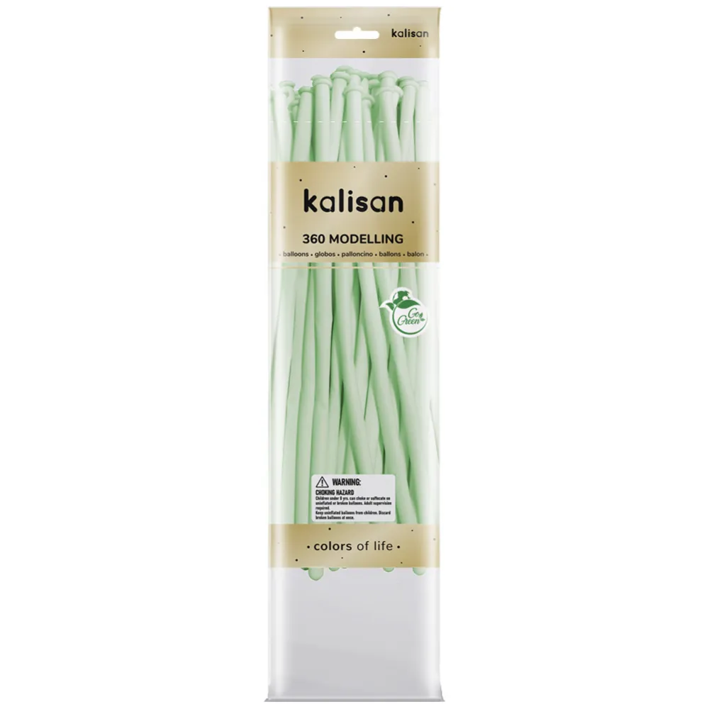 SET 50 Baloane Latex Modelaj Macaron Pale Green Nozzle Up 360M 3009